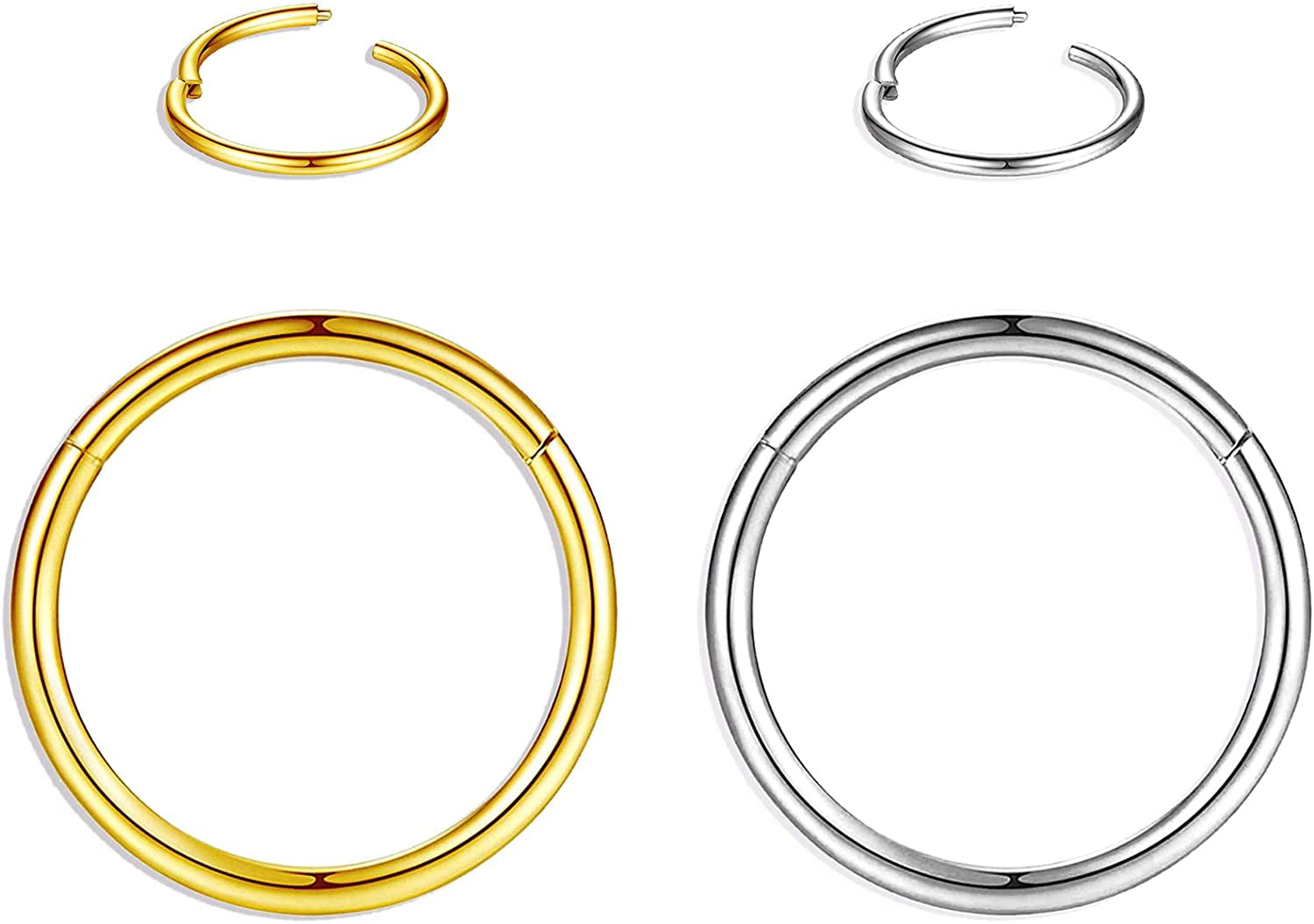 Pair Of 6mm Tiny 316L Surgical Steel 20g Seamless Nose Ear Lip Hoop Ring 