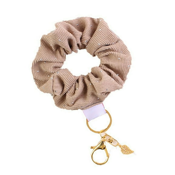 Fogun Fashionable Scrunchie Wristlet Keychain Charm Pendant Versatile Use Hair Tie Accessory for Trendy Women and Girls