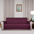 thumbnail image 2 of Housse de Sofa Matelassée Réversible, Protège-Meubles Résistant à l'Eau, Housse de Canapé Lavable avec Mousse Antidérapante et Sangles Élastiques pour Enfants, Chiens, Animaux (Sofa, Bordeaux/beige), 2 of 7