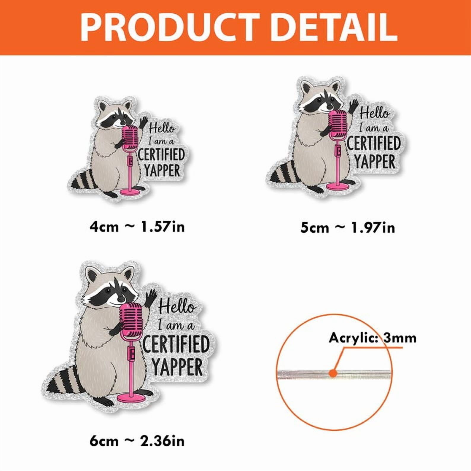 TiniDecor Raccoon Funny Badge Reel, Certified Yapper Retractable ID Holder, Cute Work Accessory