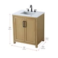 thumbnail image 2 of Elegant Kitchen and Bath 30 Inch Single Bathroom Vanity In Linen Oak, 2 of 13