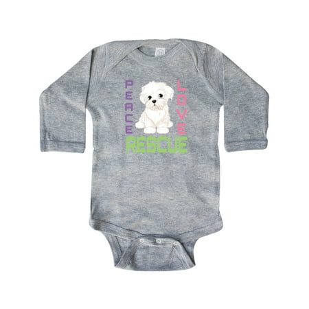

Inktastic Rescue Dogs Peace Love Rescue Gift Baby Girl Long Sleeve Bodysuit