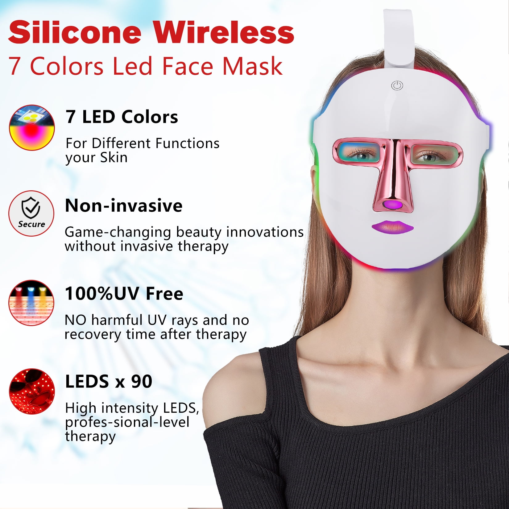 DGYAO 7-Color LED Light Therapy Face Mask | Daily Facial Skin Care