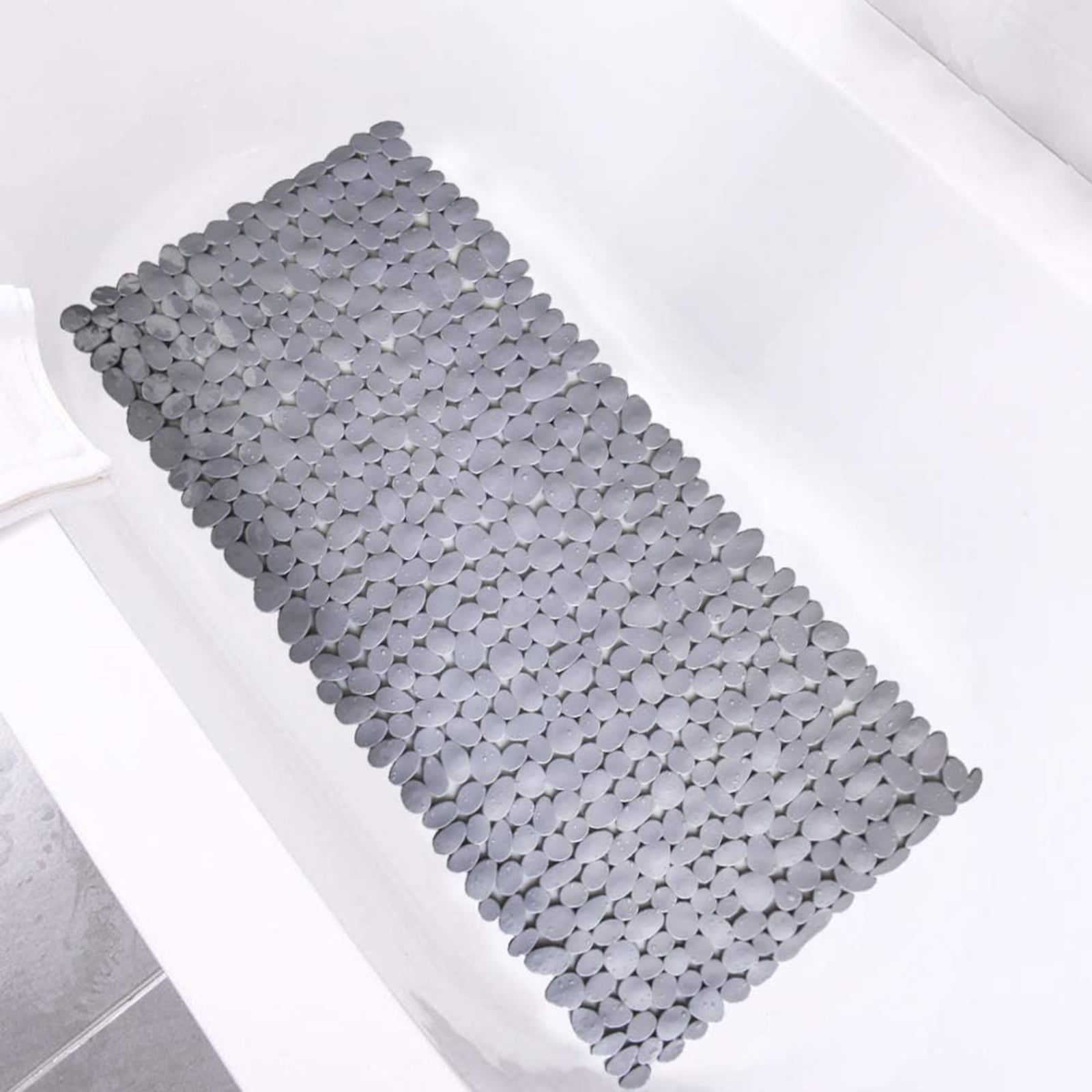 Non-slip Pebble Bathtub Mat Black, (for Smooth/non-textured Tubs Only) Safe Shower  Mat With Drain Holes, Suction Cups For Bathroom - Temu