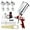 Red, variant on MaxxMarket Professional HVLP Gravity Feed Air Spray Gun, 1.4mm 1.7mm 2.5mm Nozzles, 1000cc Aluminum Cup with Gauge for Auto Paint, Primer, Clear/Top Coat & Touch-Up
