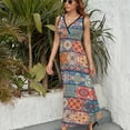 thumbnail image 6 of Colorful Vintage Seamless Pattern with Floral And Mandala Elements Sleeveless Dress Dresses Women Summer Evening Dresses Ladies Bohemia Long Dresses, 6 of 9