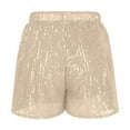 thumbnail image 5 of Sale! Miqool Sequin Shorts for Women Elastic High Waist Straight Leg Shorts Solid Sparkly Glitter Night Out Party Club Shorts, 5 of 6