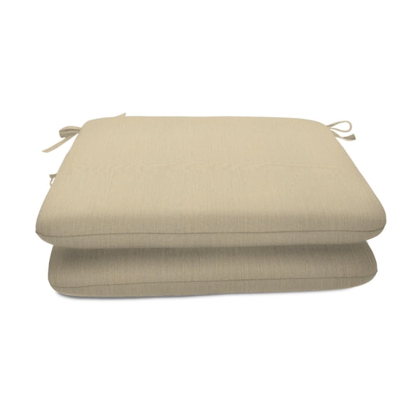 Casual Cushion Outdoor Chair Cushion, Sunbrella Fade & Water Resistant for Patio Dining Chairs, Kitchen & Porch Benches, 20"W x 18"D, 2.5" thick, Reversible, Spectrum Sand