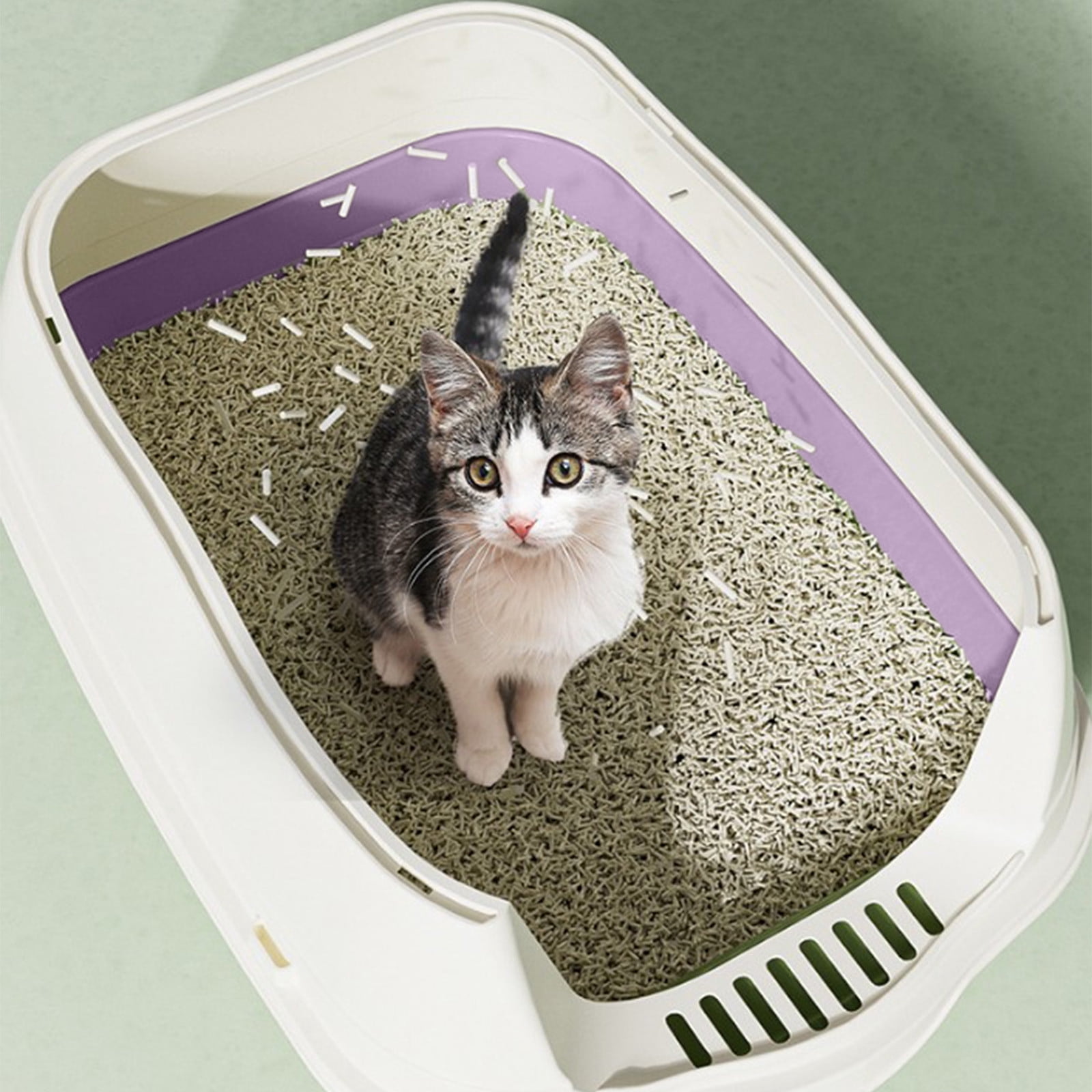 Rewenti Cats Litter Boxs Litter Tray with Lid Covered Large with Fully Enclosed Litter Pans Toilet Tray Pussy Litter Box Splashly-proof with Cover Shovel Home Decor