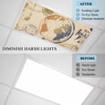 thumbnail image 4 of 4 Pack Retro Earth Globe Fluorescent Light Covers for Ceiling Lights Travel Compass Vintage Magnetic Ceiling Light Covers Overhead Light Filters for Office Classroom Home, 4 of 9