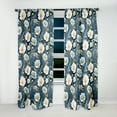 thumbnail image 2 of Designart "Blue White Ranunculus Charm" Floral Room Darkening Curtain Single Panel, 2 of 6