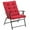 Red, variant on Outsunny Foldable Lounge Chair, Fabric Upholstered Recliner, Outdoor Lounger with Armrest, Metal Frame Camping Beach Chair for Poolside, Deck, Backyard, Blue