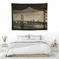 thumbnail image 3 of GOSMITH  City Tapestry, Sun Setting View of San Francisco Bay Bridge California USA Tourist Attraction Image, Wide Wall Hanging for Bedroom Living Room Dorm, 40x30, Black Grey, 3 of 7