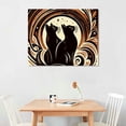 thumbnail image 2 of Orinice Cats Moon Night Fine Art Aesthetic Wall Painting for Classroom Office Farmhouse Decor 20x16in, 2 of 6