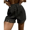 thumbnail image 2 of Karight Women's High Waisted Paperbag Shorts with Lace Trim Drawstring Casual Loose Fit Summer Shorts, 2 of 4