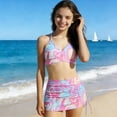 thumbnail image 6 of DAETIROS Girls Hot Pink Two Piece Swimsuit with Ruffle Skirt Soft Cotton Blend Bathing Suit Set for Kids Kids, Size 5-6 T, 6 of 6