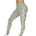 thumbnail image 2 of Qulqfy Workout Leggings for Women High Waisted Yoga Yellow Tummy Control Plus Size Football Compression Leggings Pants Women L, 2 of 9