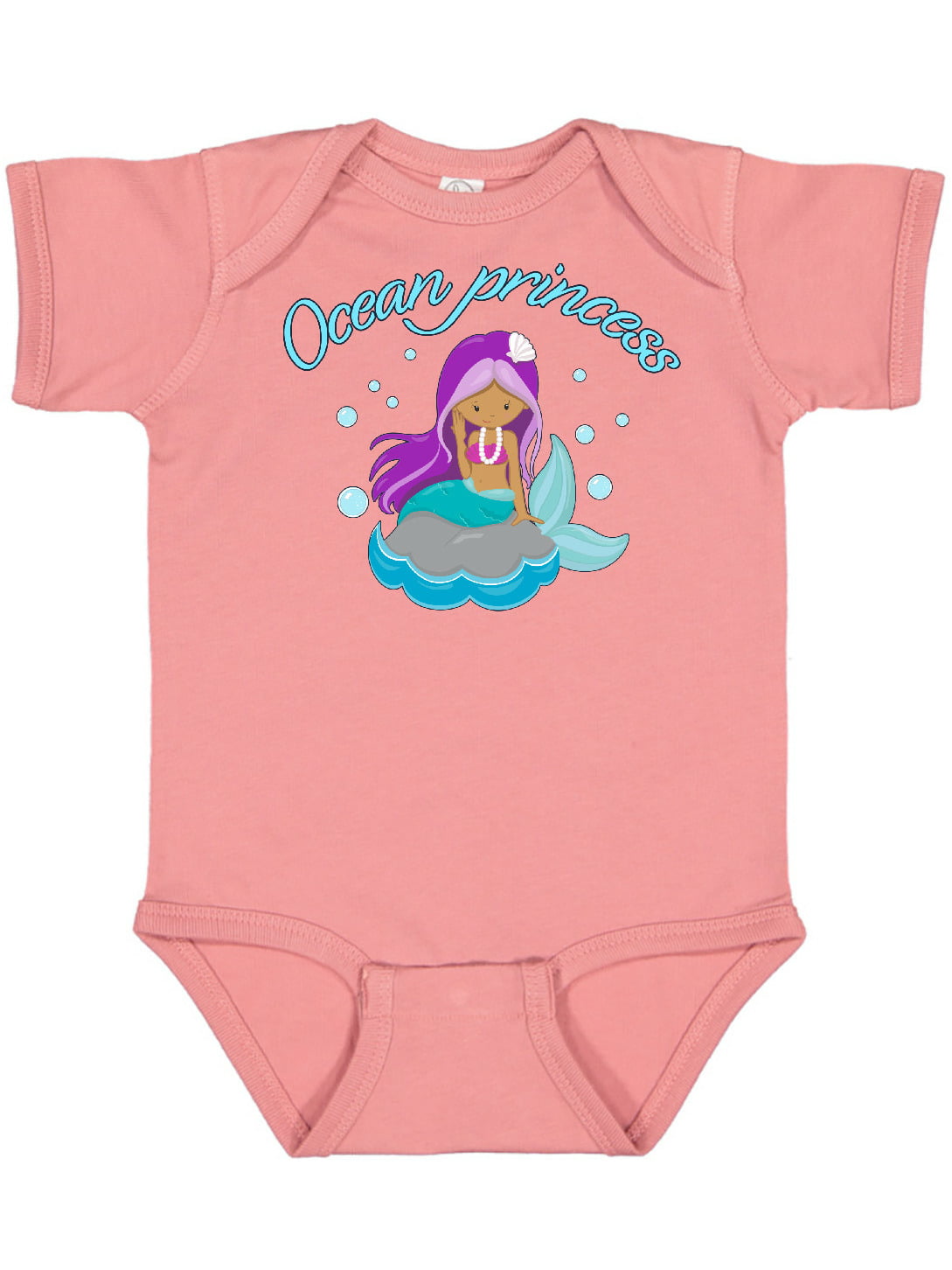 inktastic Ocean Princess Pink Haired Mermaid Infant Creeper