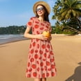 thumbnail image 4 of Balery Tomato Vestidos sueltos de manga corta para mujer, vestidos de verano 2025, vestidos casuales de corte A con vuelo., 4 of 6