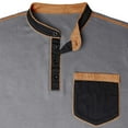 thumbnail image 7 of Men's Waffle Casual Sweatshirt Long Sleeve Stand Collar Button Pullover with Elbow Patches, 7 of 7