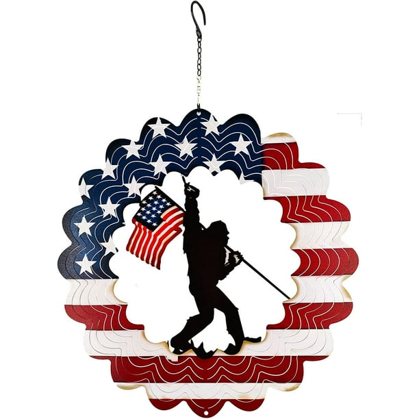 Adove Metal Wind Spinners 3D Wind Spinner, Bigfoot Spinner Hanging