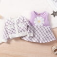 thumbnail image 4 of Douhoow 2Pcs Toddler Girl Fall Clothes,Floral Coat+Sleeveless A-Line Midi Dress, 4 of 9