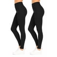 thumbnail image 2 of Women's High Waist Yoga Leggings, Full Length Stretch Pants, 2-Pack, 2 of 5