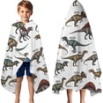 thumbnail image 3 of Cartoon Dinosaurs Names Pattern Hooded Bath Towel，60"x35" for Ages 3 To 12 Kids, Quick Dry Lightweight Soft Microfiber Hood Beach Towel Cover Up for Kids, 3 of 7