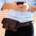 thumbnail image 3 of Jack Georges Voyager Hand-Stained Buffalo Leather Hands-Free Belt Bag #7611 (Brown), 3 of 7