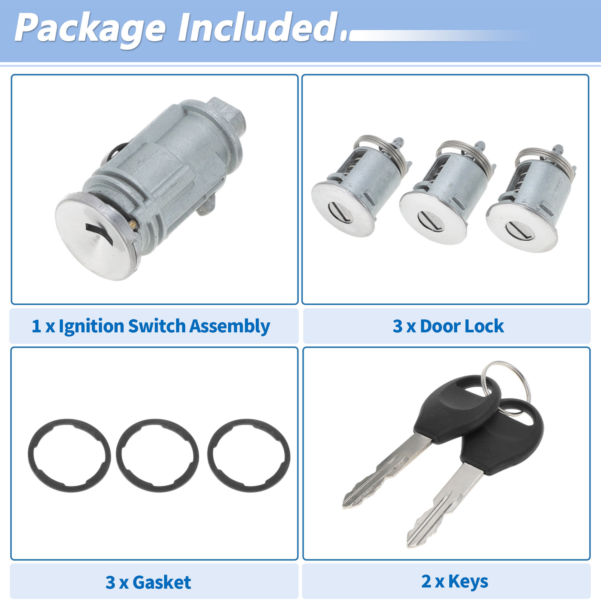 Unique Bargains Ignition Lock Cylinder for Jeep Wrangler TJ and for Dodge Stratus