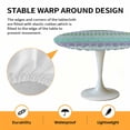 thumbnail image 2 of Elastic Fitted Round Tablecloth, Purple Green Boho Waterproof Stretch Table Cover for 36"-44" Tables, Vintage Ethnic Tribe Abstract Art Washable Outdoor Tablecloths for Patio, Picnic, Camping, 2 of 9