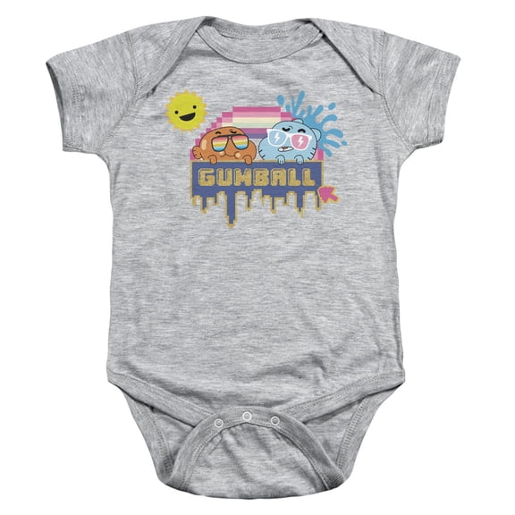 Trevco CN514-SS-2 Amazing World of Gumball & Sunshine Infant Snapsuit, Athletic Heather - Medium - 12 Months