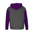 thumbnail image 4 of Enjoytime Mens Sweatshirt Long Sleeve Drawstring Casual Pullover Tops Fashion Patchwork Plaid Loose Oversized Hoodies Purple XXXXL, 4 of 5