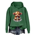 thumbnail image 3 of Cute Highland Cow Coffee Addict Halloween Hoodies for Women Long Sleeve Graphic Hooded Sweatshirt Pullover Tops, 3 of 5