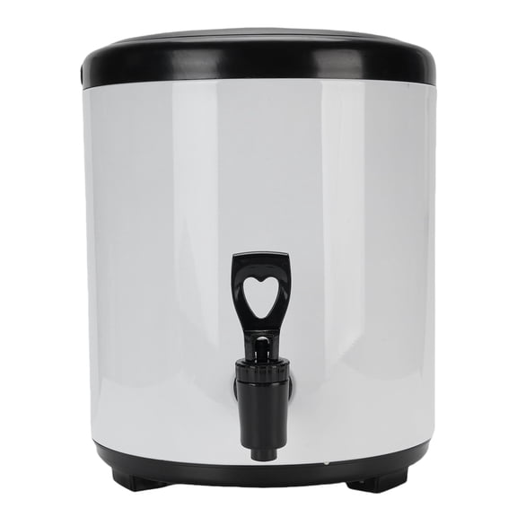 Stainless Steel Drink Dispenser Insulated Beverage Server for Hot and Cold Milk Tea, Juice, Soup, White