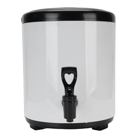 Stainless Steel Drink Dispenser Insulated Beverage Server for Hot and Cold Milk Tea, Juice, Soup, White
