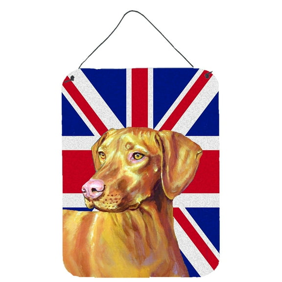 Carolines Treasures LH9477DS1216 Vizsla with English Union Jack British Flag Wall or Door Hanging Prints 12WX16H