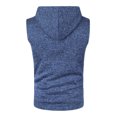 thumbnail image 4 of Men's Sleeveless Thermal Vest Hoodie Workout Gym Sports Casual Sweater Pullover Hooded Drawstring Sweatshirt Top (XX-Large, Navy), 4 of 5