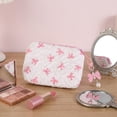 thumbnail image 6 of JHyouerji Zipper Cosmetic Makeup Pouch 6x4in Pink Nylon Portable Multifunctional Travel Bag for Small Sundries Storage, 6 of 6