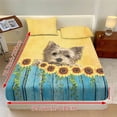 thumbnail image 3 of ZIATUBLES Queen Bed Sheets Set, Soft Breathable Bedding Sheet Set with 9.8" Standard Pocket Design, Comfortable and Durable for All-Season Use(3 Pieces, Sunflower Dog), 3 of 9
