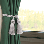 4Pack Tassel Curtain Tiebacks Decoration Weaving Rope Silver