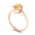 thumbnail image 2 of 1.5 ct Pear Cut Yellow Moissanite Solitaire 18K Rose Gold Womens Engagement Ring, 2 of 5
