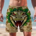 thumbnail image 6 of ZQUUVOU Men's Swim Trunks Funny Novelty Print Drawstring Elastic Waist Double Pockets 5 Inch Beach Shorts Beach Shorts Khaki, 6 of 9