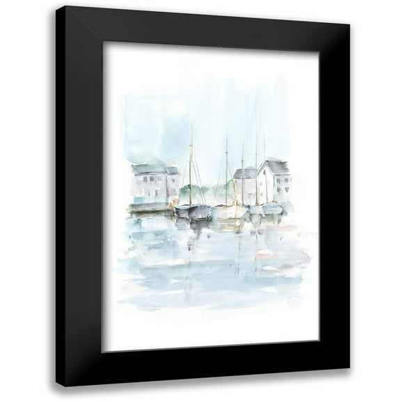 Harper, Ethan 11x14 Black Modern Framed Museum Art Print Titled - New England Port II
