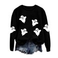thumbnail image 7 of Godom Halloween Sweatshirts for Women Pumpkin Graphic Crewneck Long Sleeve Pullover Tops Loose Fit Soft Knit Ribbed Casual Fall Winter Outfits, 7 of 7