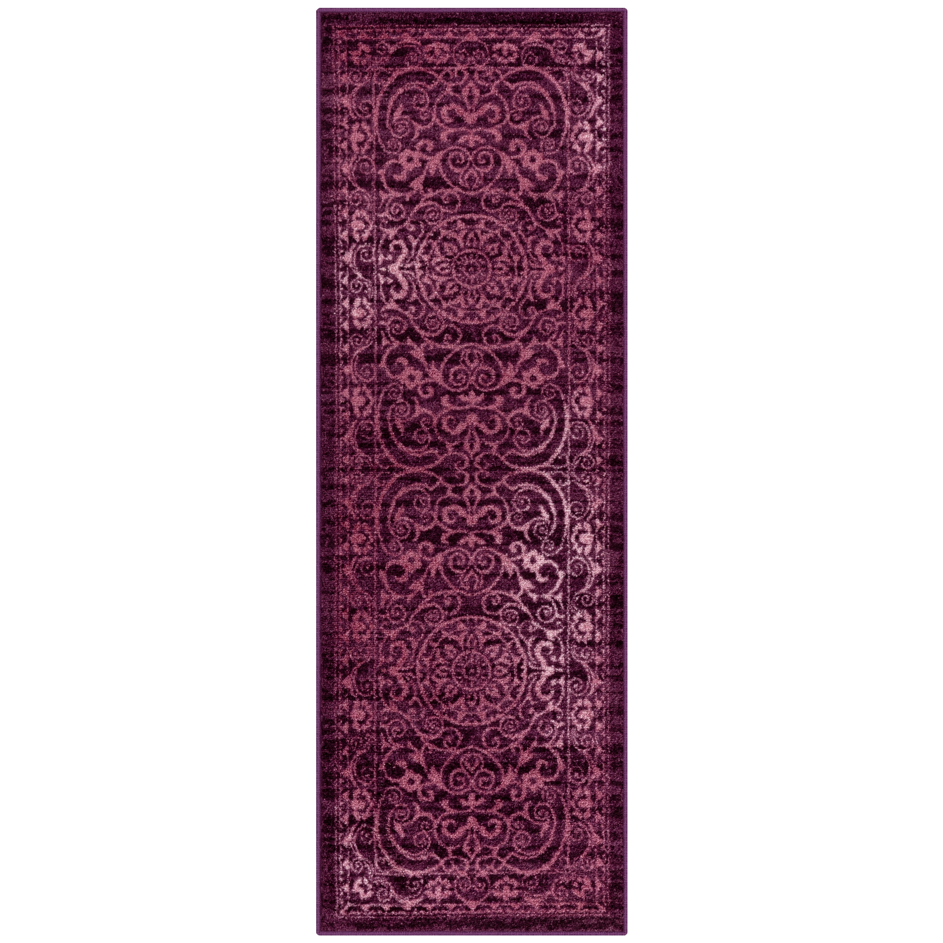 Navy Blue Pink Traditional Mats for Hall Fuschia Relaxed Vintage Hallway Runner 