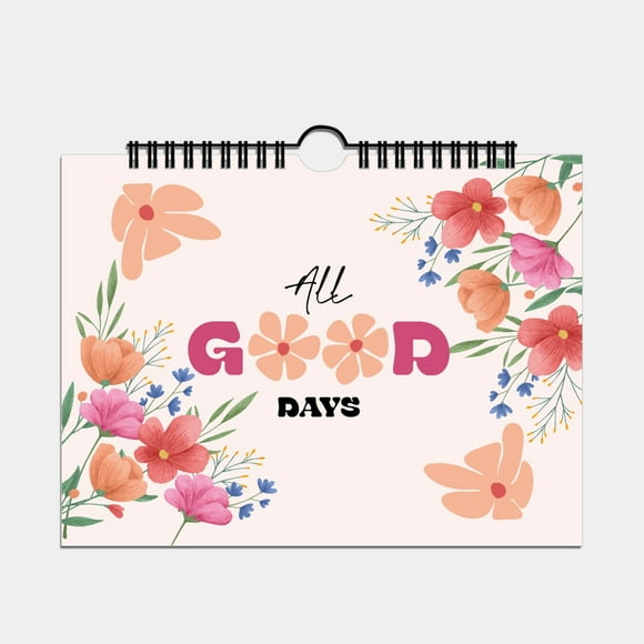 Bloc de notas Floral Planner Planificador de Inglés para 12 meses con tarjetas perforadas para autodisciplina, seguimiento de objetivos y motivación
