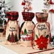 thumbnail image 4 of Wosthever Ropa navideña con patrón de rejilla con cordón, manga de cerveza, de comedor, cubierta de botella de vino de lino de Año Nuevo, bolsa de Kits de decoración para fiestas Flor Wosthever HA068795-02, 4 of 6