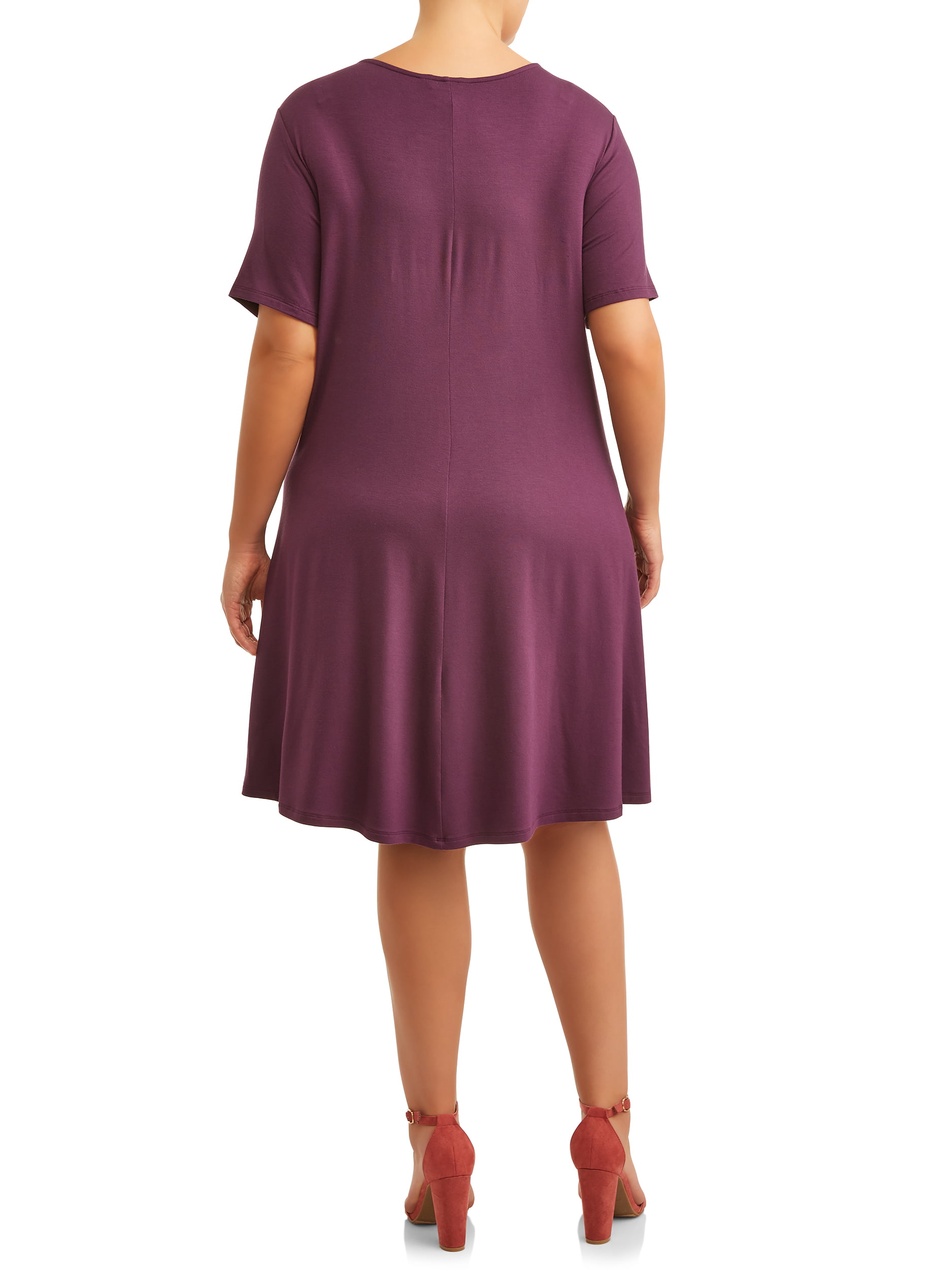 Terra & Sky Terra & Sky Plus Size Short Sleeve Knit Dress with