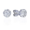 thumbnail image 2 of 14k White Gold Flower Cluster Diamond Earring H Color SI2-I1 Clarity, 2 of 4